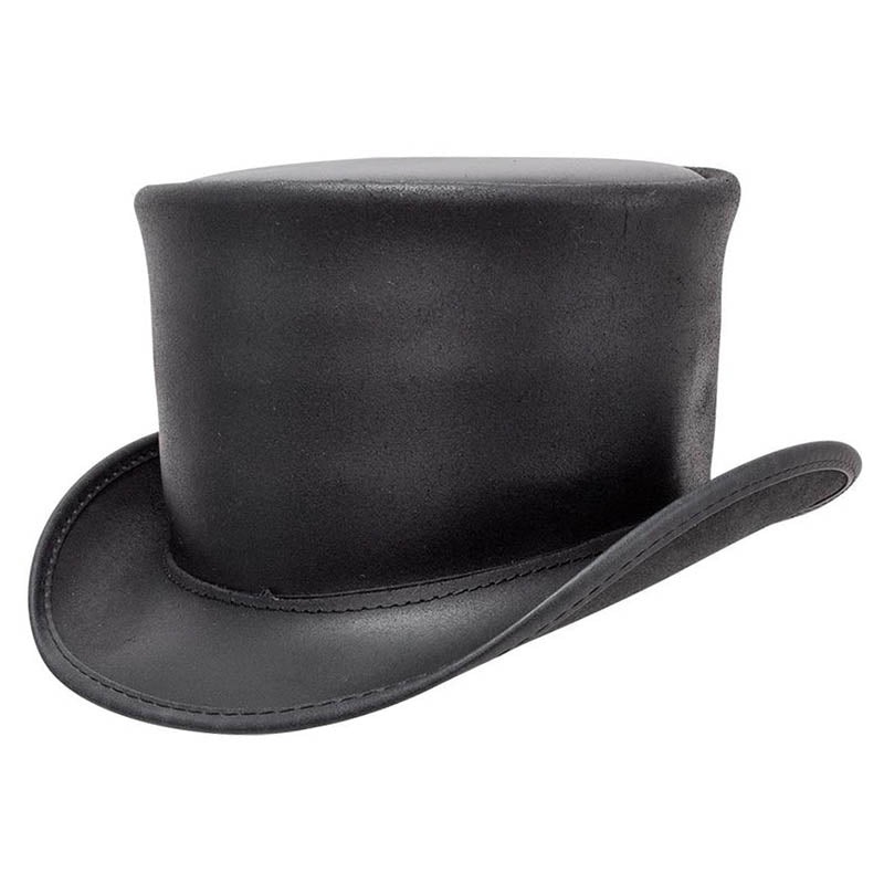 El Dorado Leather Top Hat,  Black – VooDoo Hatter Black Small