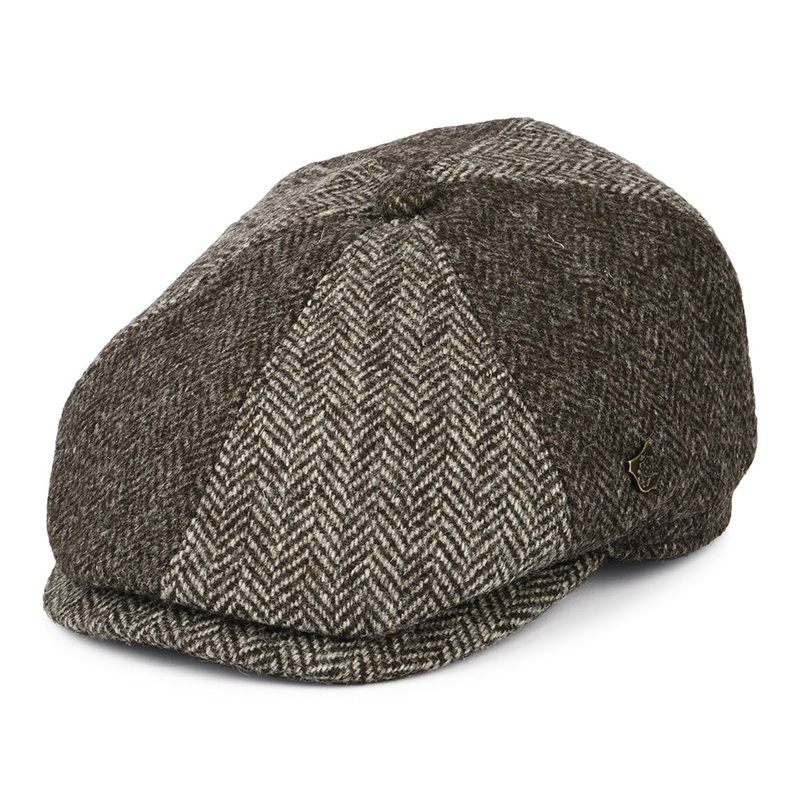 Failsworth Hats Hexham British Wool Newsboy Cap – Light Brown-Dark Brown 55