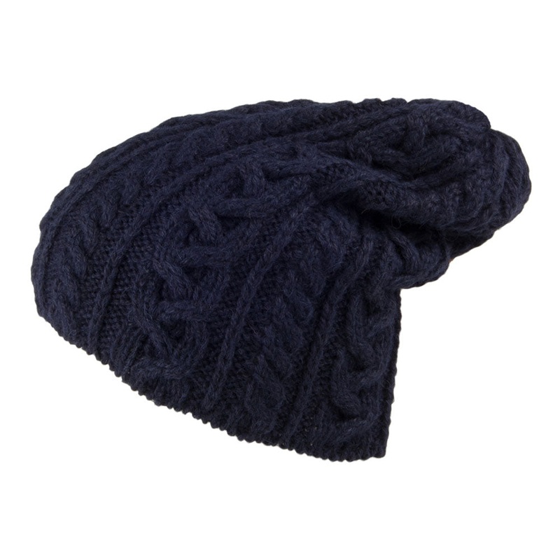 Highland 2000 Super Soft Alpaca Wool Slouch Oversized Beanie Hat – Navy Blue 1-Size