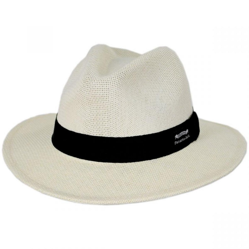 Kingfin Toyo Straw Safari Fedora Hat IVORY S/M
