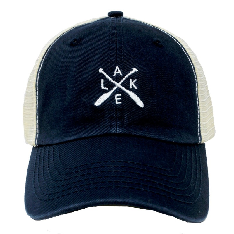 Lake Oars Mesh Back Ponyflo Baseball Cap Navy 1SFM