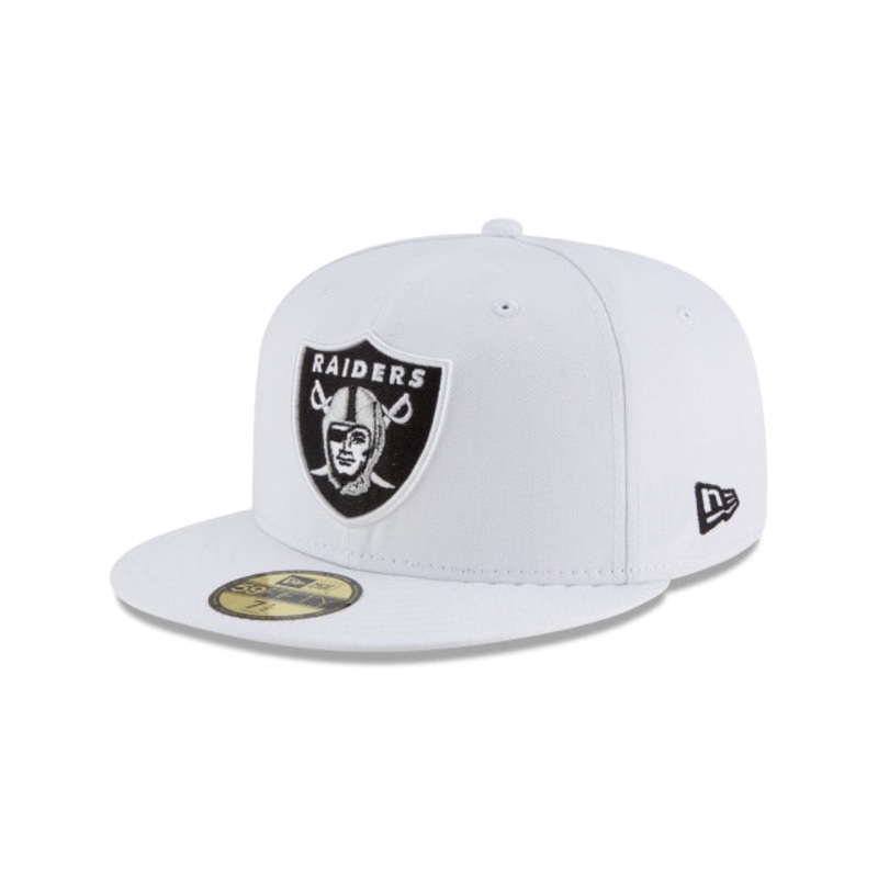 Las Vegas Raiders White 59FIFTY Fitted Hat 6 7/8