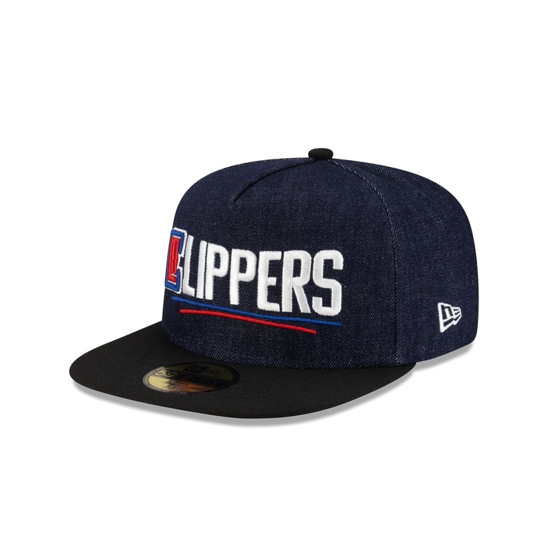 Los Angeles Clippers Navy Denim 59FIFTY A-Frame Fitted Hat 7