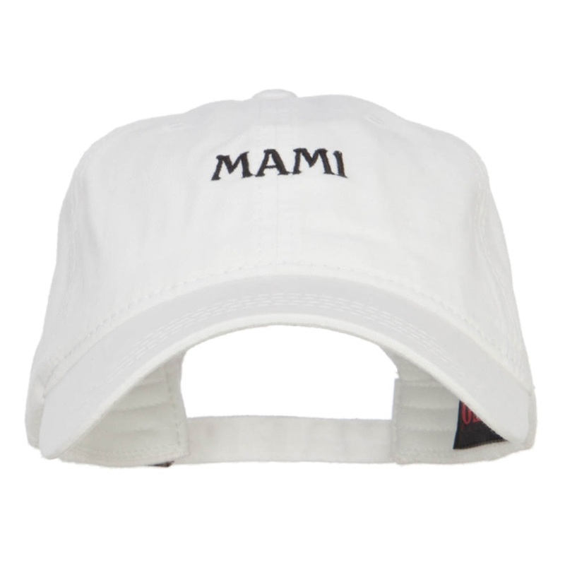Mami Embroidered Washed Cap White One Size
