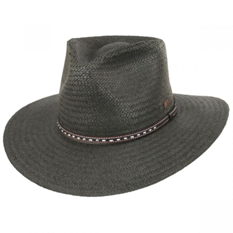 Ore Raindura Straw Blend Outback Hat ARMY GREEN S