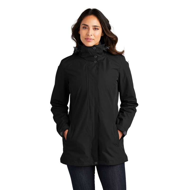 Port Authority L123 Ladies All-Weather 3-in-1 Jacket Black XS