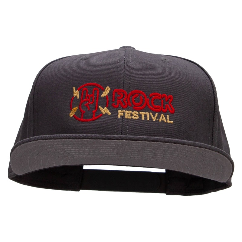 Rock Festival Embroidered Prostyle Snapback Cap Charcoal One Size
