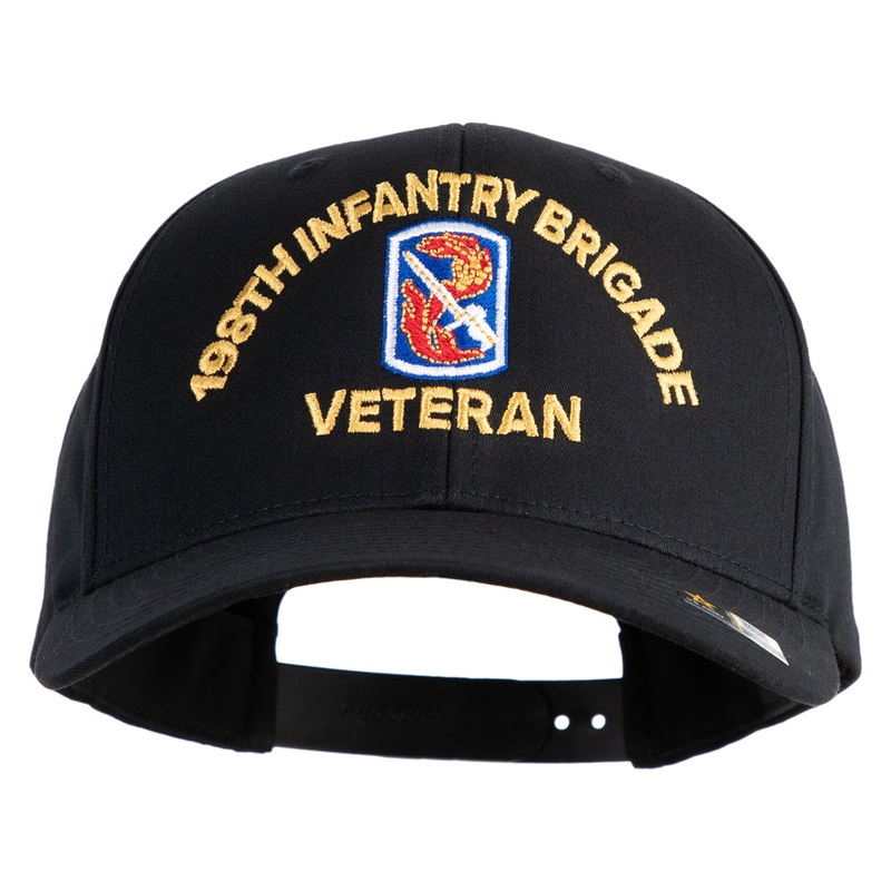 U.S. Army 198th Infantry Brigade Embroidered Retro Cotton Blend Snapback Cap Black One Size