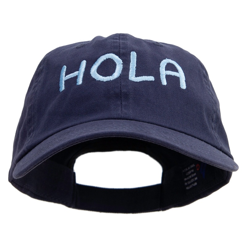 Artistic Style Hola Embroidered Low Profile Dyed Cotton Twill Cap Navy One Size