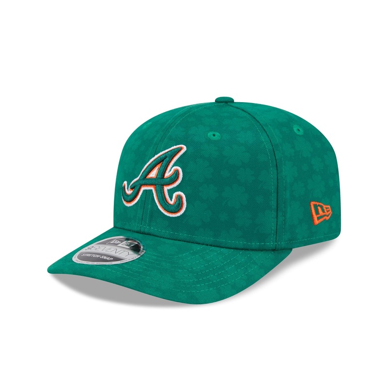 Atlanta Braves St. Patrick’s Day 2025 9SEVENTY Stretch-Snap Hat One Size