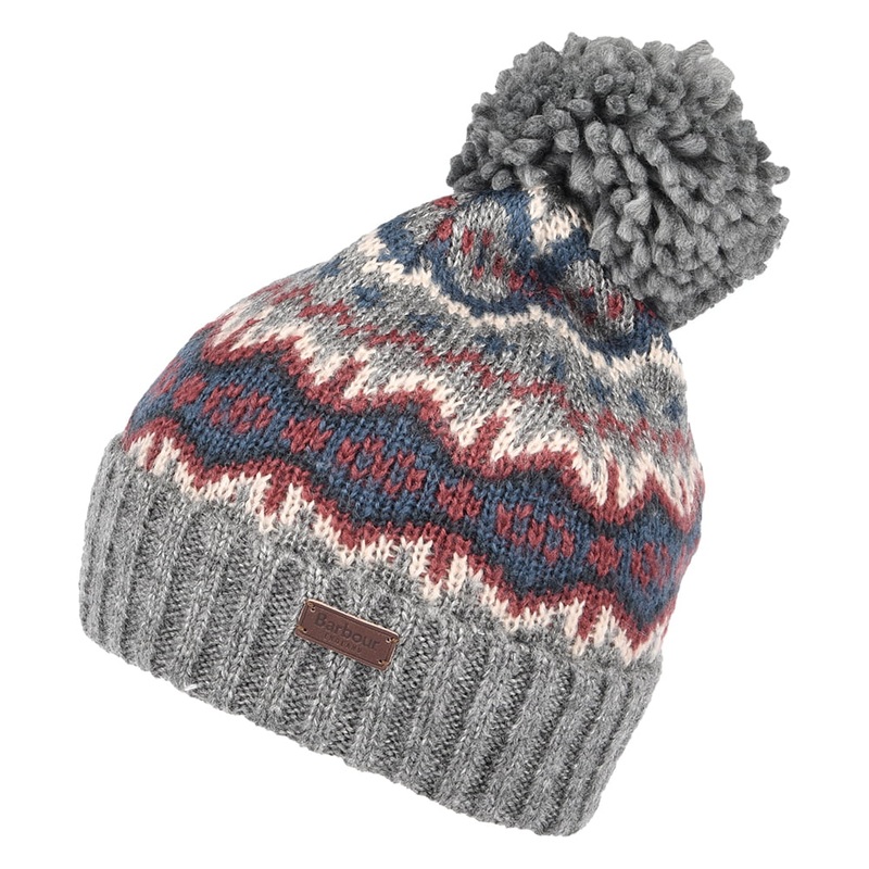 Barbour Hats Case Fair Isle Bobble Hat – Grey 1-Size