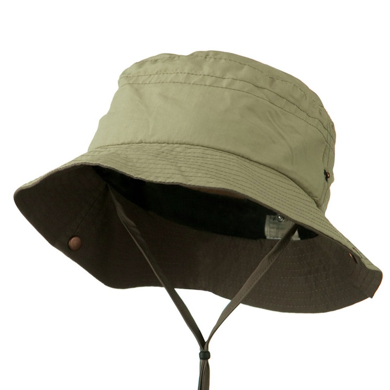 Big Size Talson UV Bucket Hat with Chin Cord Khaki Brown XL-2XL