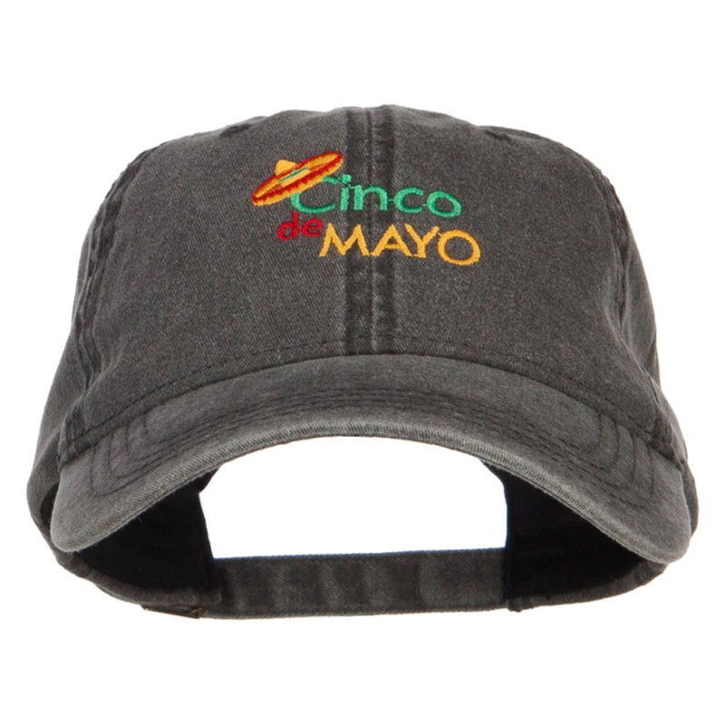 Cinco de Mayo Sombrero Embroidered Cap Black One Size