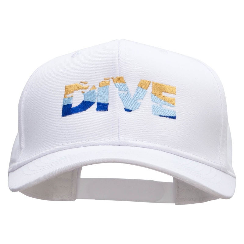 Dive Embroidered Unstructured Cotton Twill Washed Cap White One Size