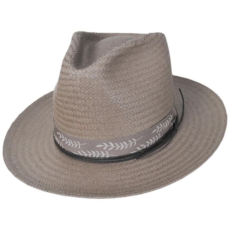 Lachlan Raindura Straw Fedora Hat TAUPE S