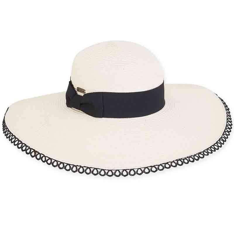 Liliana Lace Trim Summer Floppy Hat – Sun ‘N’ Sand Hats Ivory M/L (58 cm)