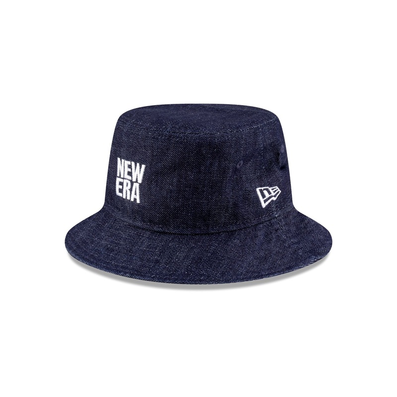 New Era Cap Square Logo Light Denim Bucket Hat S/M