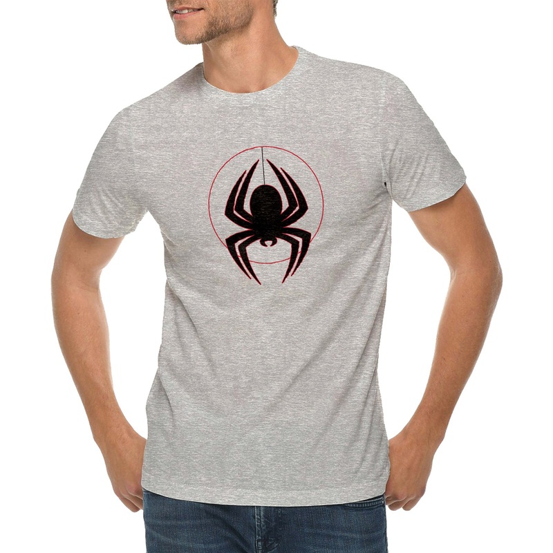 Spider Drop Graphic Design Deluxe Jersey T-Shirt Heather Grey XS