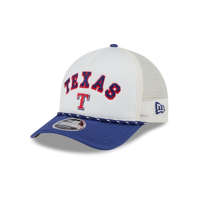 Texas Rangers Chrome Arch 9FORTY M-Crown A-Frame Trucker Hat One Size