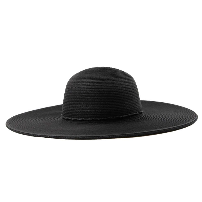 Water Repellent Black Straw Wide Brim Sun Hat – San Diego Hat Black OS (23 3/8″)