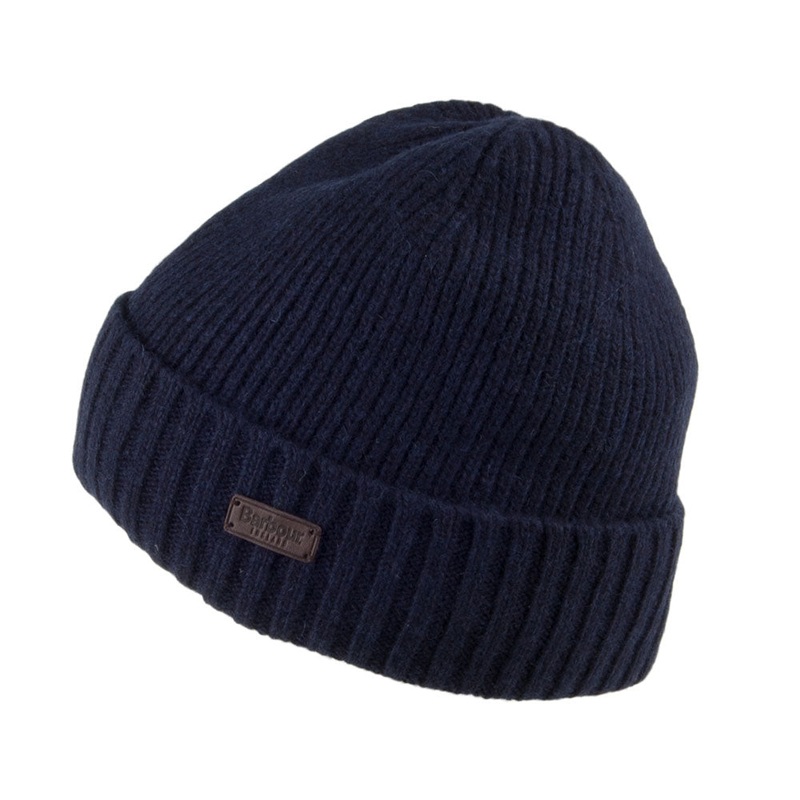 Barbour Hats Carlton Wool Blend Beanie Hat – Navy Blue 1-Size