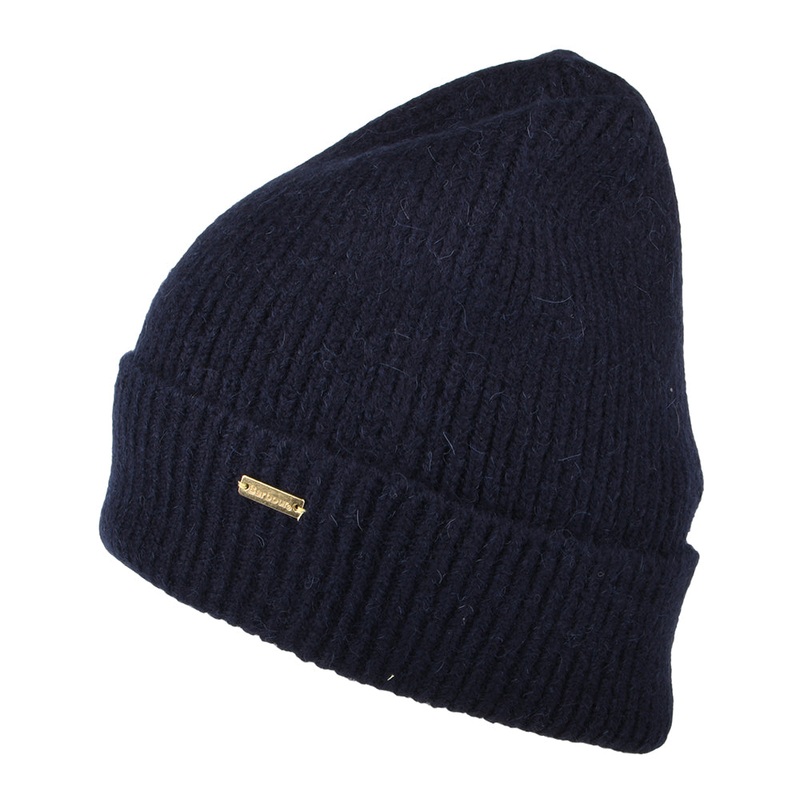 Barbour Hats Kirton Cuffed Beanie Hat – Navy Blue 1-Size