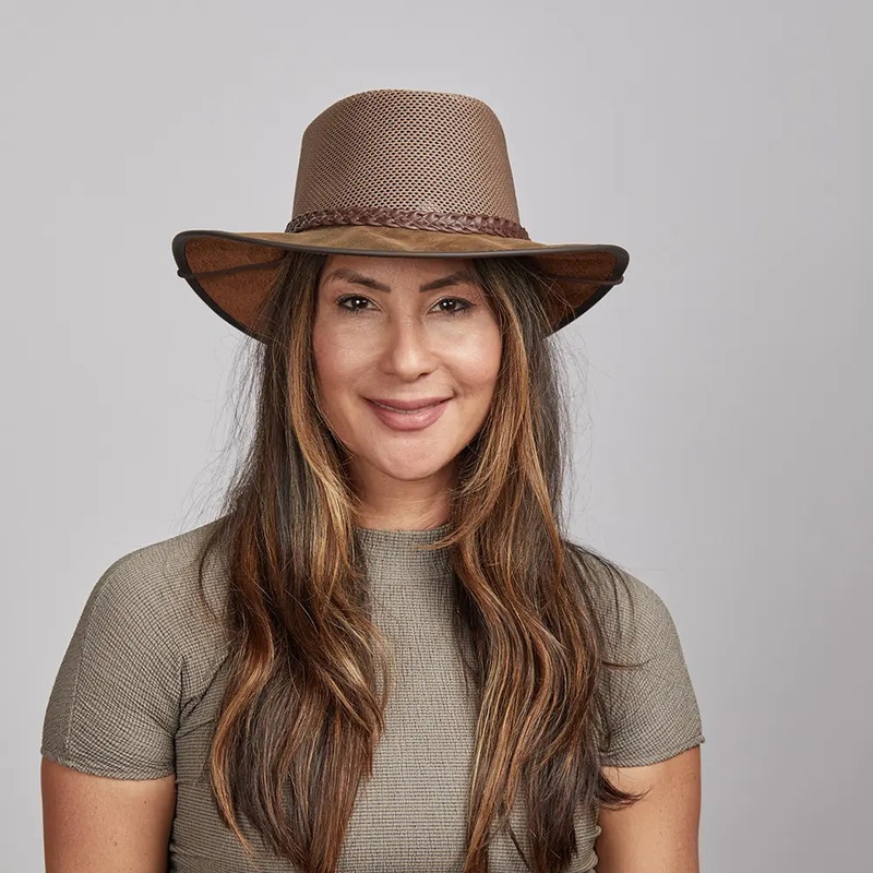 Breeze | Womens Wide Brim Sun Hat Bomber Brown SM