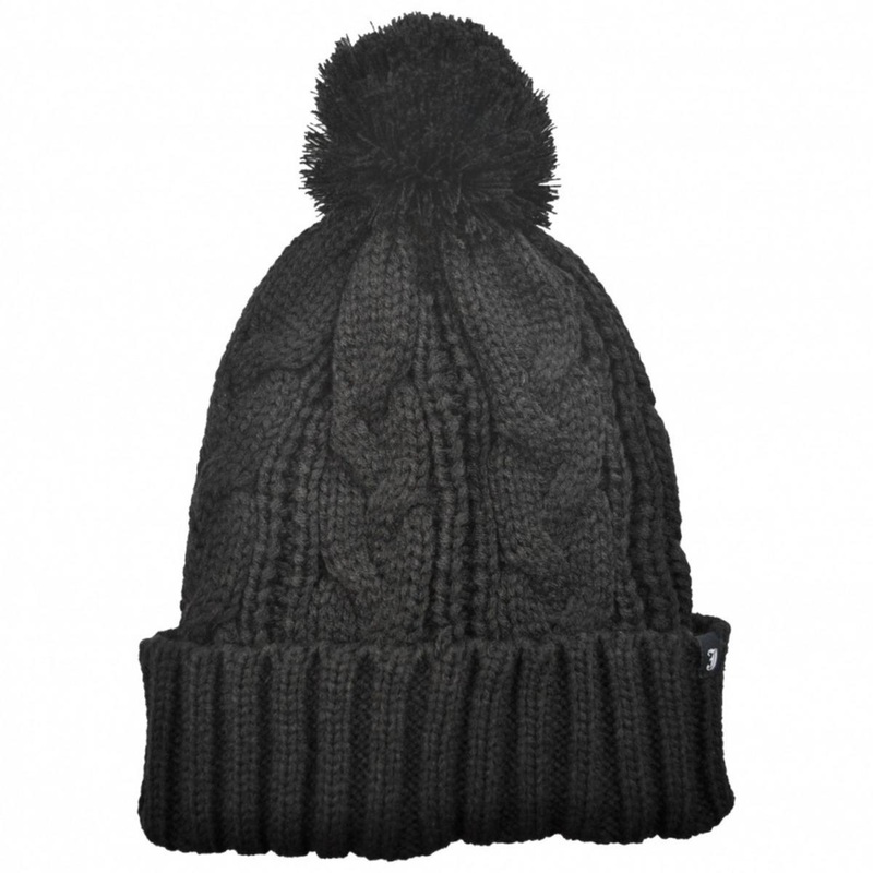 Brooklyn Pom Knit Beanie Hat BLACK ONE SIZE FITS MOST