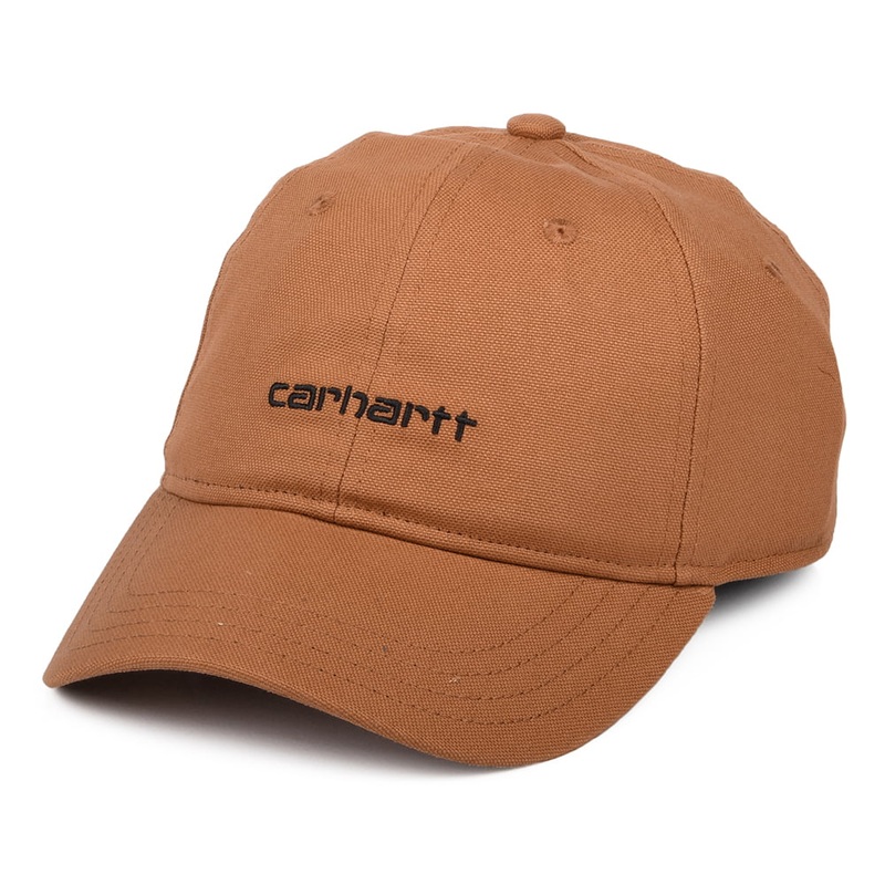 Carhartt WIP Hats Script Cotton Canvas Baseball Cap – Cinnamon Adjustable