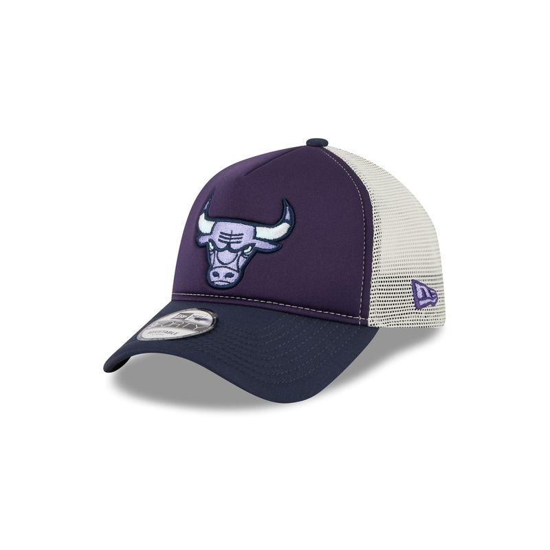 Chicago Bulls Navy Purple 9FORTY A-Frame Trucker Hat One Size