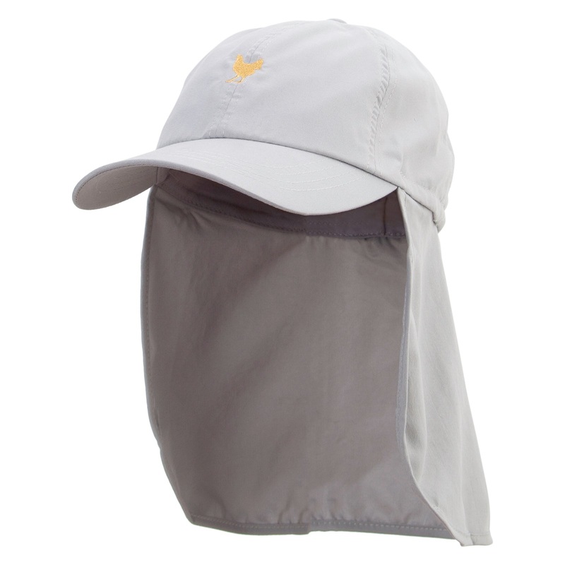Chicken Silhouette Embroidered Flap Hats Grey One Size