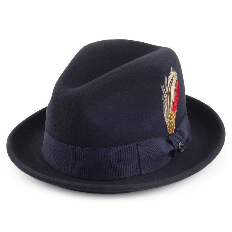Jaxon & James Crushable Blues Trilby Hat – Navy Blue S