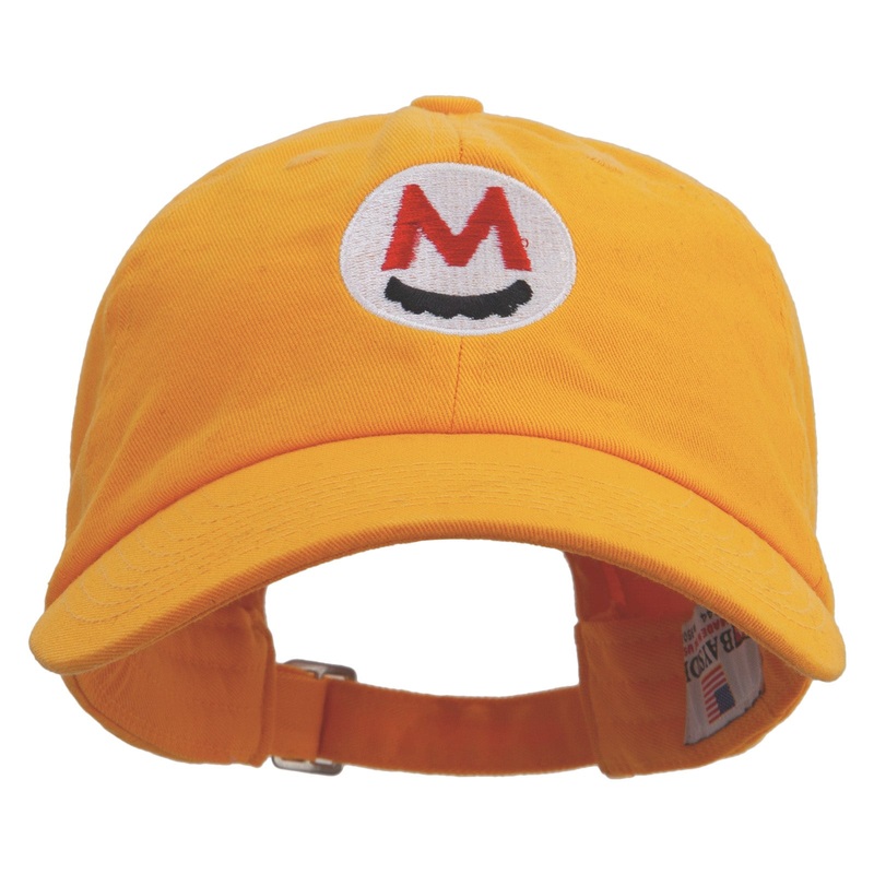 Mario Family Embroidered Made in USA Unstructured Washed Twill Cap Gold One Size