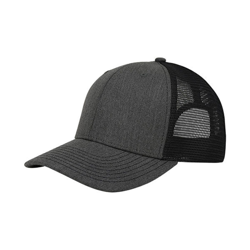 Mega Cap 6848B Deluxe Trucker Cap H.CHARC-BLK