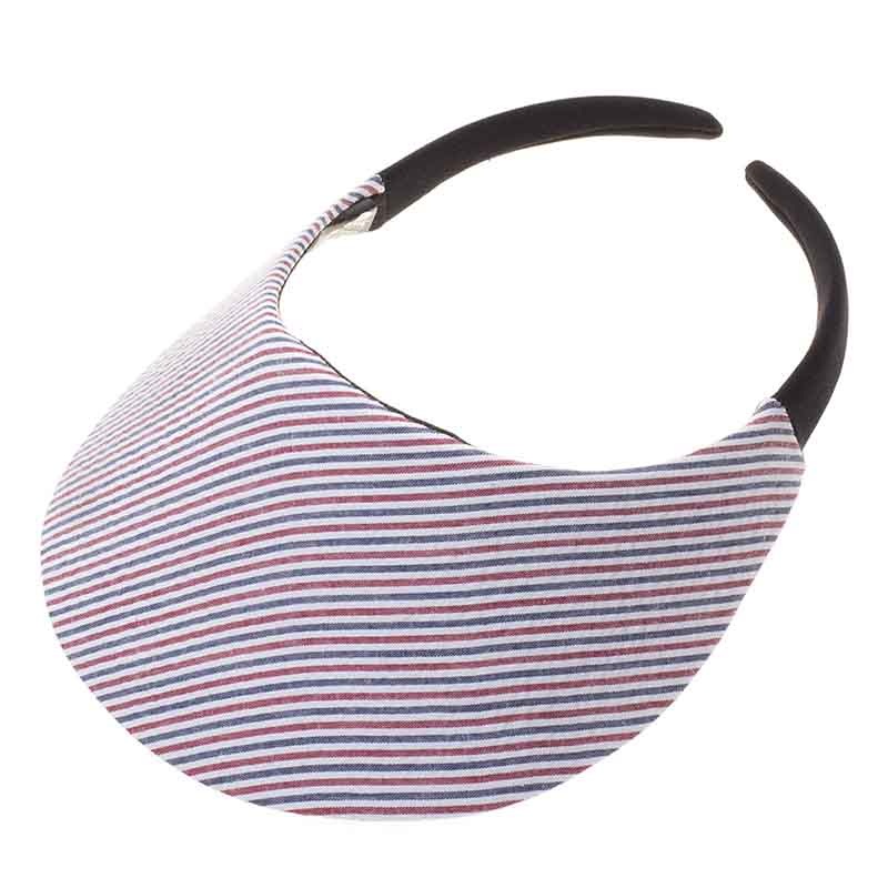 No Headache Midsize Clip On Striped Sun Visor Tricolor