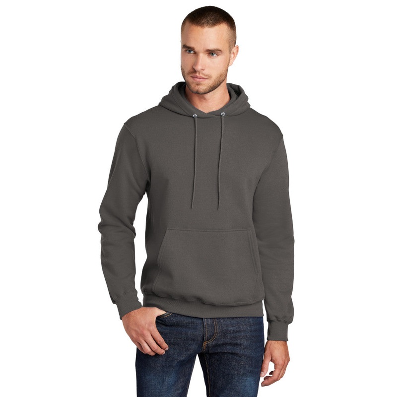 Port & Company PC78H Core Fleece Pullover Hooded Sweatshirt – Charcoal Charcoal S
