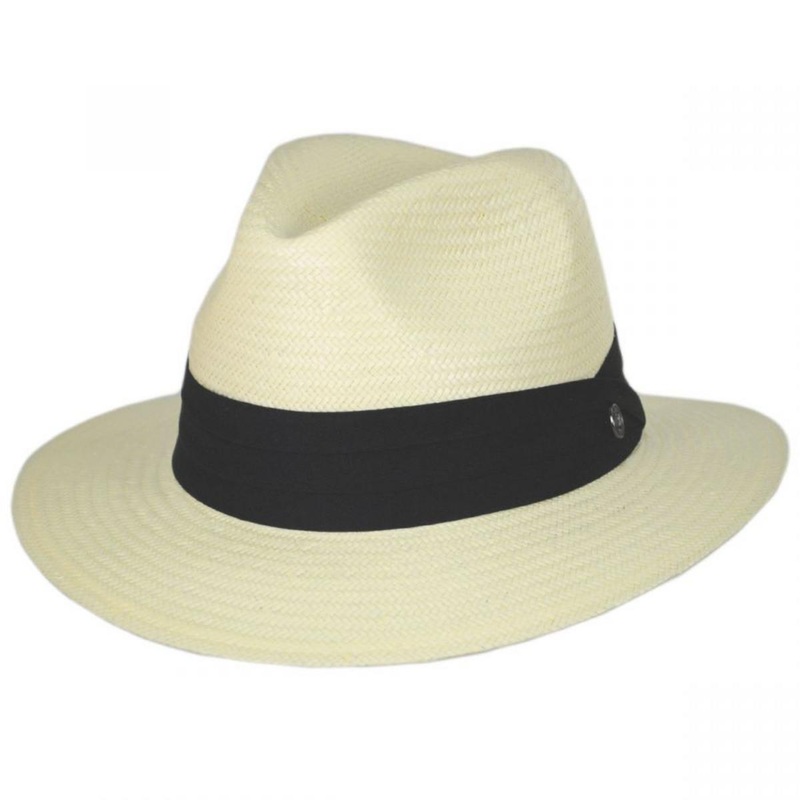 Toyo Straw Safari Fedora Hat – Black Band IVORY S
