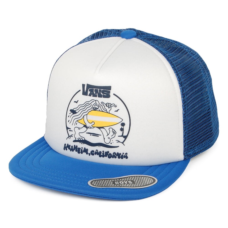 Vans Hats Kids Where’s The Beach Trucker Cap – White-Royal Blue CHILD ADJ.