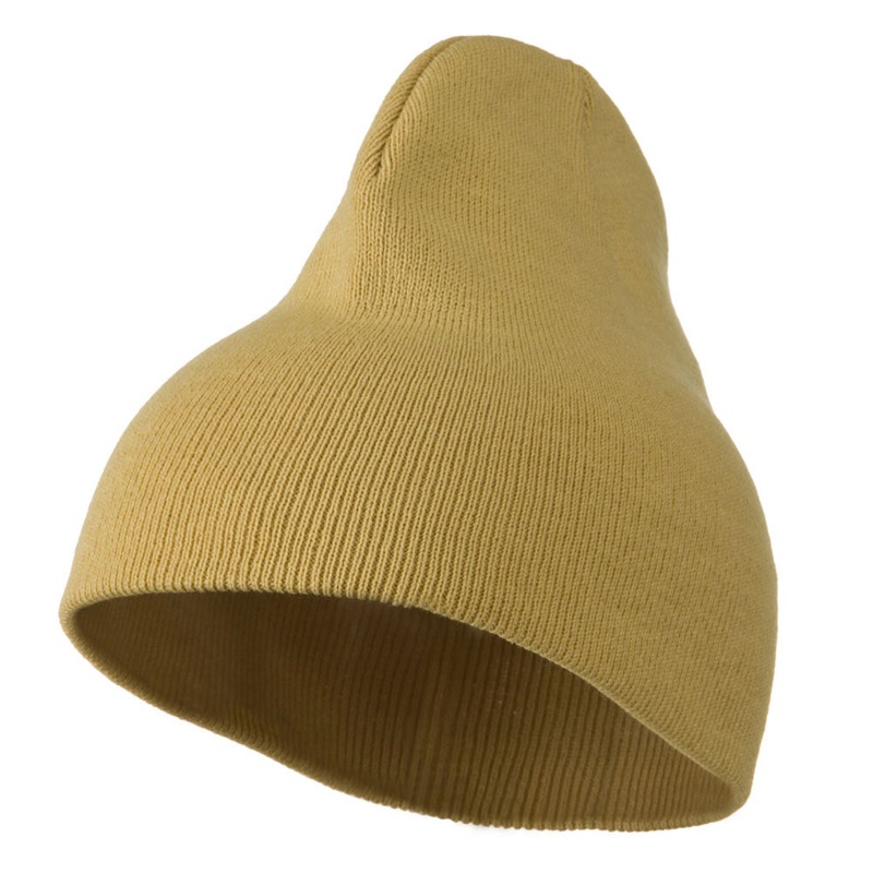 8 inch Acrylic Short Blank Beanie Black One Size