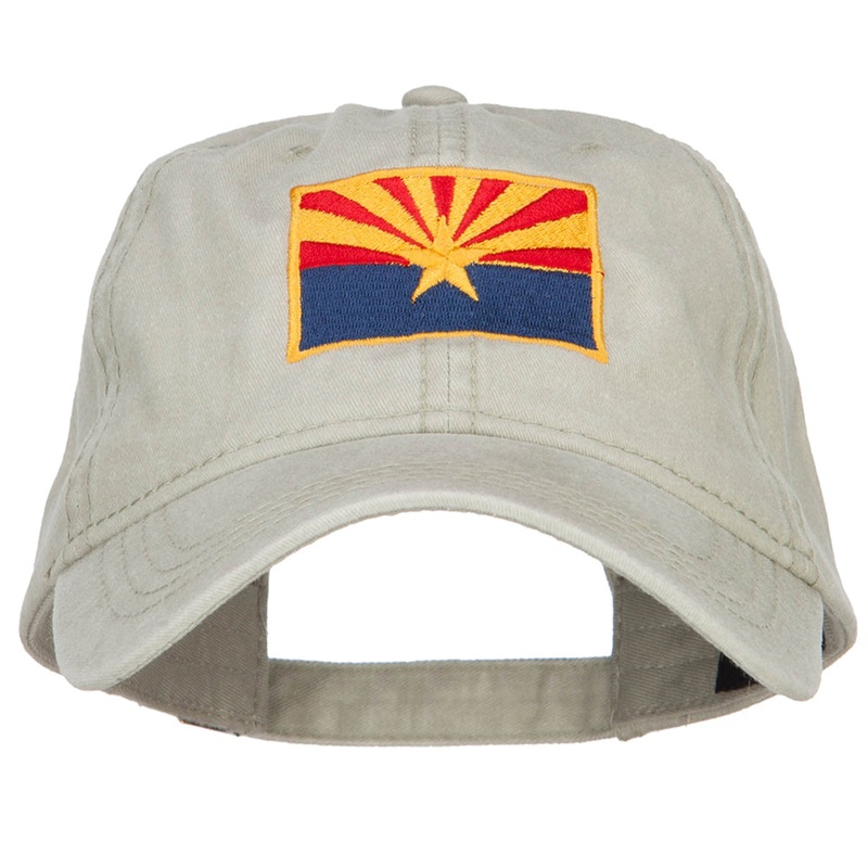 Arizona State Flag Embroidered Washed Cap Stone One Size