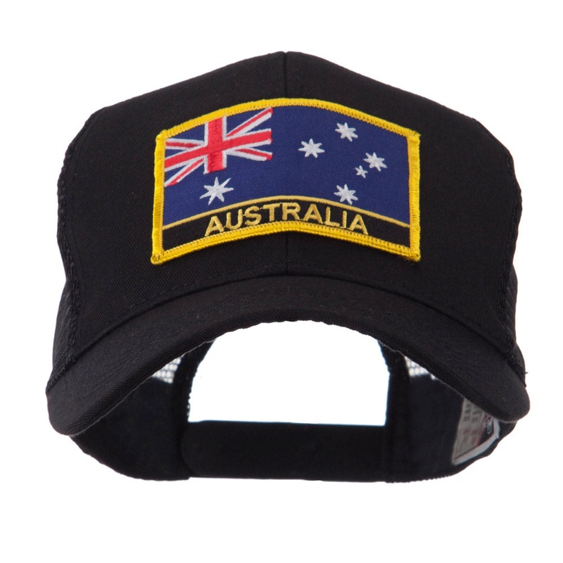 Asia, Australia and Other Flag Letter Patched Mesh Cap Australia One Size