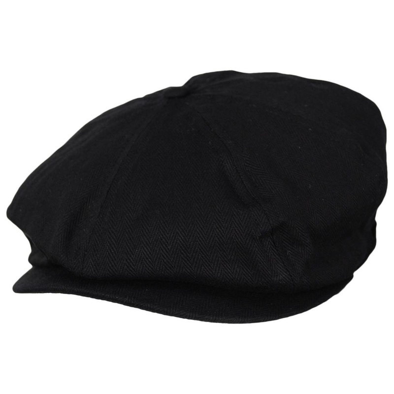 Baby Brood Tonal Herringbone Cotton Newsboy Cap BLACK TODDLER