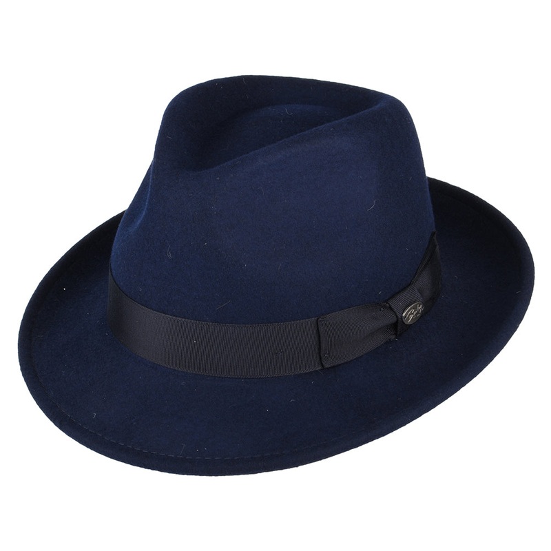 Bailey Hats Maglor Wool Felt Trilby Hat – Navy Blue S