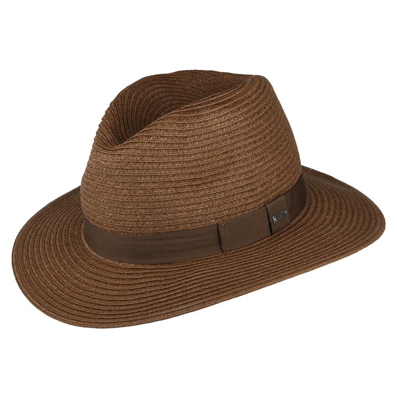 Barts Hats Aveloz Toyo Straw Fedora Hat – Dark Brown S