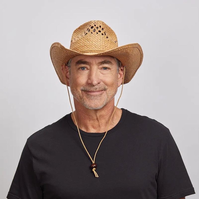 Carly | Mens Straw Cowboy Hat Tan SM