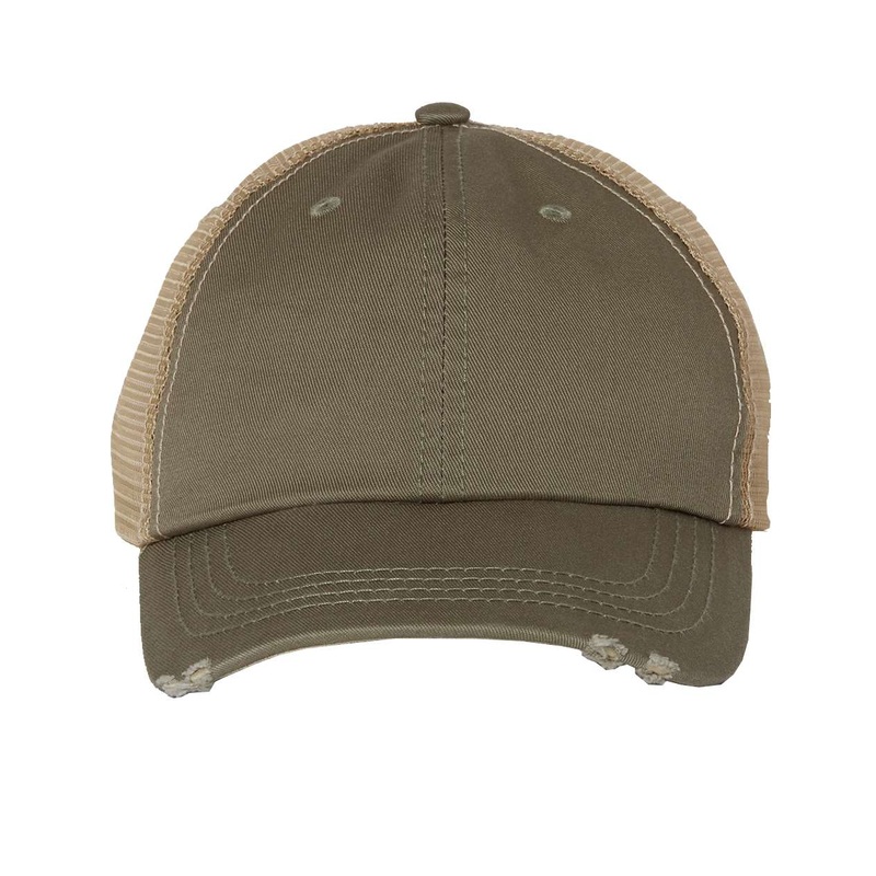 Mega Cap 6887 Frayed-Bill Twill Cap Black