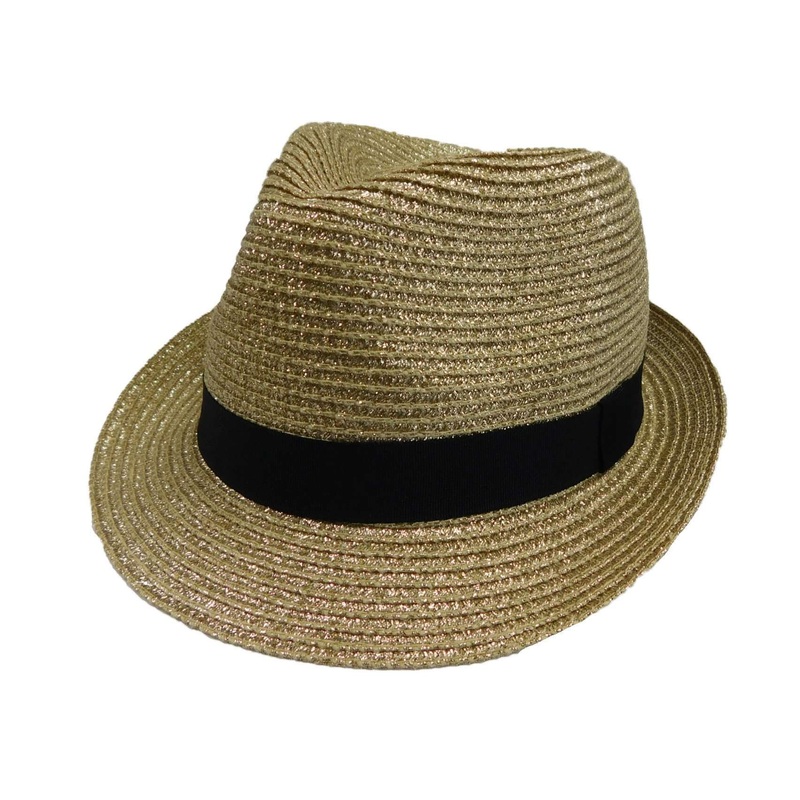 Metallic Fedora Hat Gold