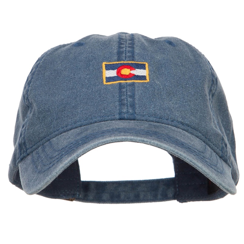 Mini Colorado Flag Embroidered Washed Cap Navy One Size