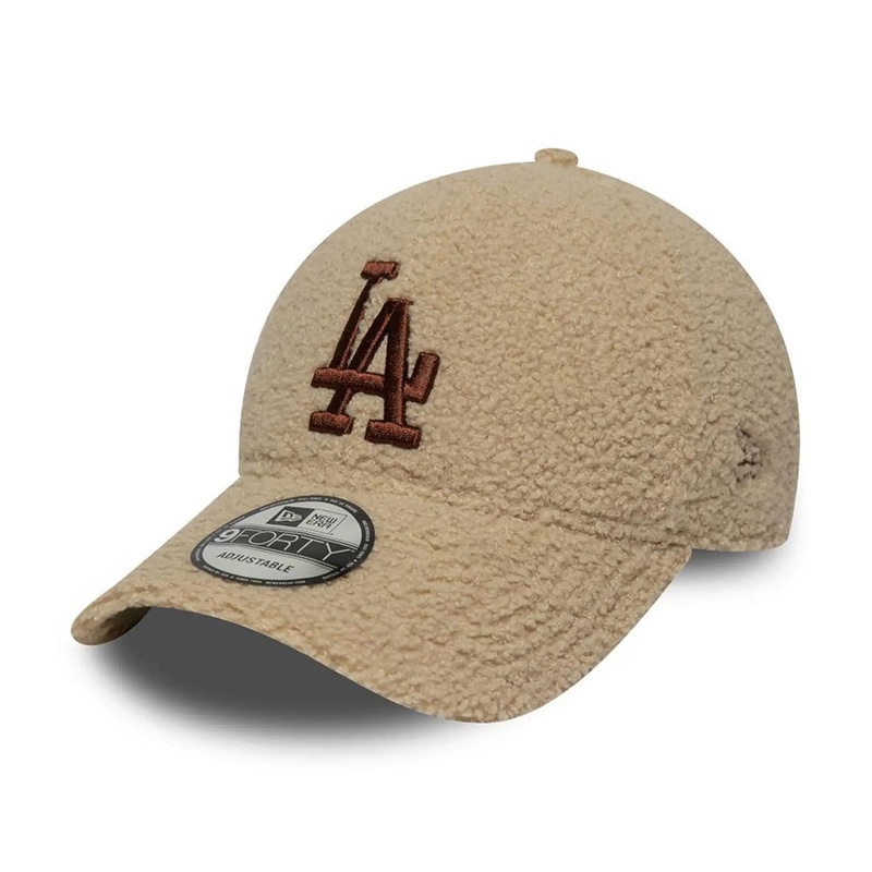 New Era 9FORTY L.A. Dodgers Baseball Cap – MLB Borg – Beige-Brown Adjustable