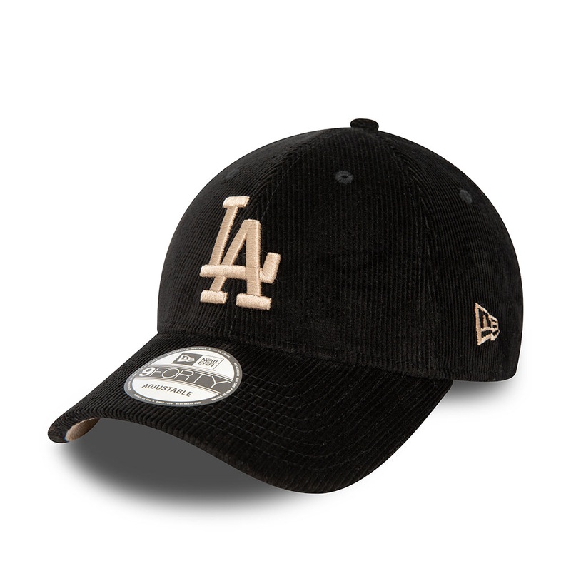 New Era 9FORTY L.A. Dodgers Baseball Cap – MLB Cord – Black-Light Brown Adjustable